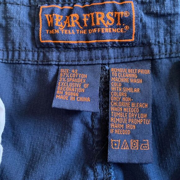 WearFirst Cargo Hiking Shorts Ripstop Hi-rise Pockets Navy Blue Sz 42 - Picture 14 of 14